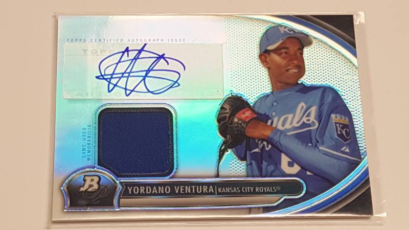 lot 1197 image: Yordano Ventura 2013 Bowman Platinum Rookie Refractor Limited to 500 Royals Auto RC
