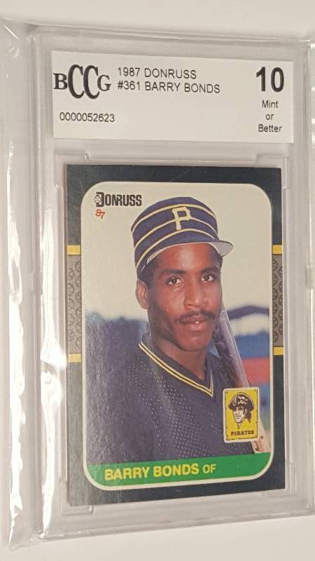 lot 1199 image: 1987 Donruss Barry Bonds #361 Graded Beckett BCCG Mint