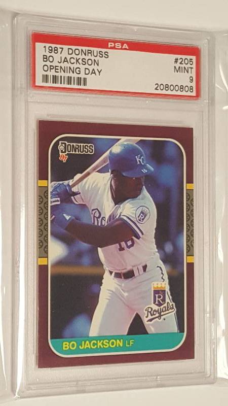 lot 1206 image: Bo Jackson 1987 Donruss #205 Opening Day Graded PSA 9 Mint