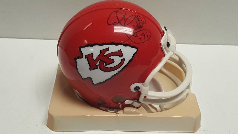 lot 1238 image: Ed Budde Autographed Kansas City Chiefs Mini Helmet w COA