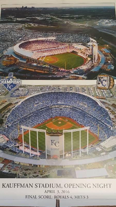 lot 1282 image: Kansas City Royals Kauffman Stadium Poster Print 2015 World Series & Opening Day New