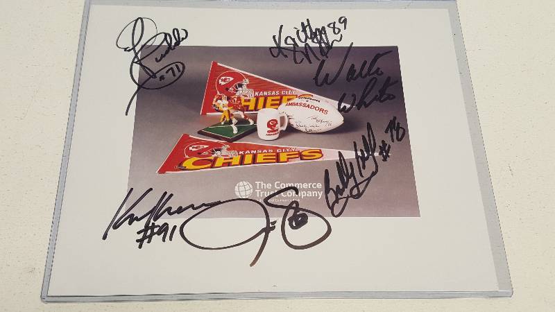 lot 1290 image: Kansas City Chiefs Ambassadors Autographed Limited Edition Lithograph w Ed Budde & Bobby Bell