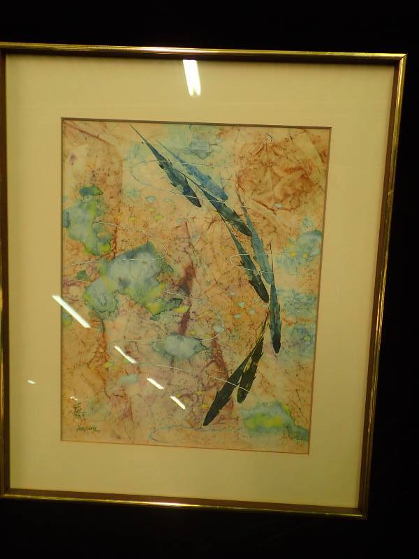 lot 2246 image: Japanese Painting   Blue Fish