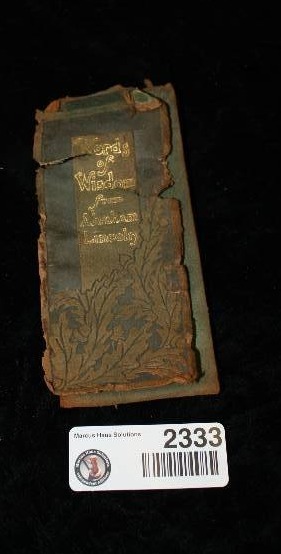 lot 2333 image: Vintage Book Abraham Lincoln Words of Wisdom