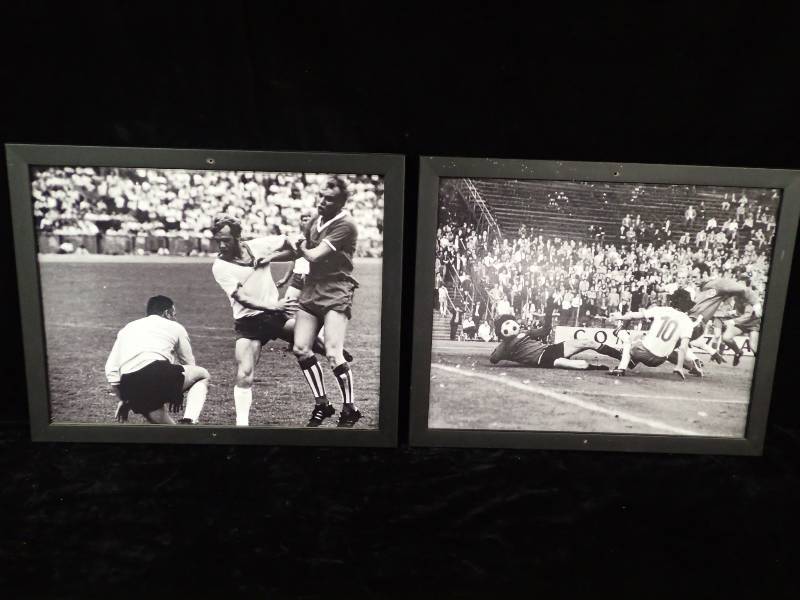lot 2368 image: (2) Frame European Football Prints