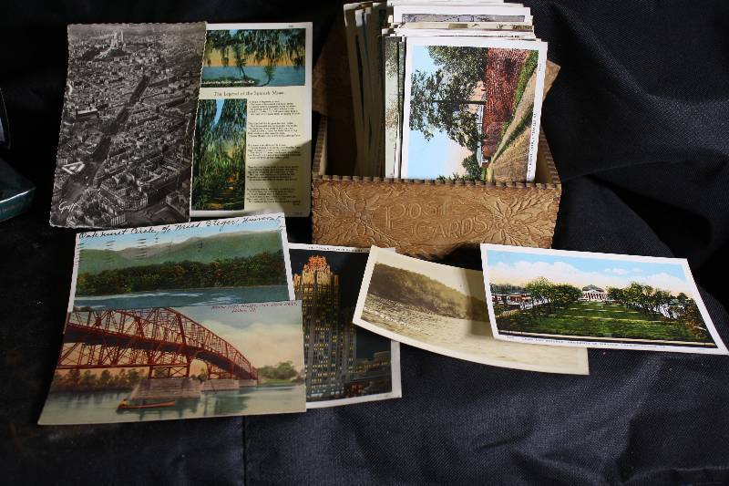 lot 1001 image: Box of Vintage Post Cards from 1910s, 1920s, 1930s, 1940s - over 125 Postcards