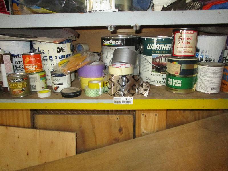lot 8587 image: Shelf Full of Random Stuff