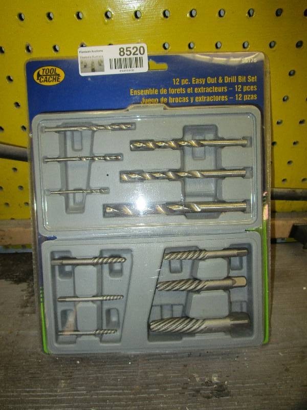 lot 8520 image: New 12pc Easy Out and Drill Bit Set