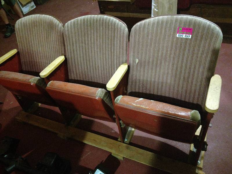 lot 8069 image: Lot of 2 - Antique Theater Seats