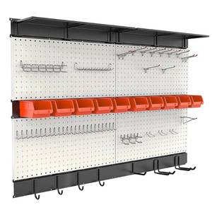 lot 19392 image: Ultrawall Pegboard Wall Organizer, 48X 36 inch Garage Storage Pegboard with Hooks Storage Bins Tool Board Panel Tool Organizer, 72pcs