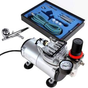 lot 19437 image: TIMBERTECH Airbrush Kit with Compressor, Multi-Purpose Airbrush Compressor Set, Dual Action Gravity Feed Airbrush with Air Hose for Hobby, Body Tattoo, Model Painting, Automotive Graphic, Make-up