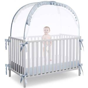 lot 19453 image: L RUNNZER Baby Crib Tent Crib Net to Keep Baby in, Pop Up Crib Tent Canopy Keep Baby from Climbing Out (55.2 L x 27.6 W x 51.6 H)