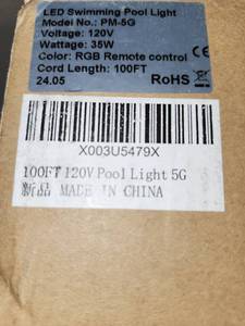 lot 19455 image: LED Swimming Pool Light PM-5G RGB Remote Control 100FT Cord