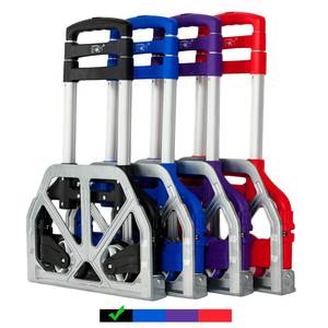 lot 19456 image: FCH Folding Hand Truck Aluminum Portable Folding Hand Cart 165lbs Capacity Hand Cart and Dolly Ideal for Home, Auto, Office,Travel Use,Black