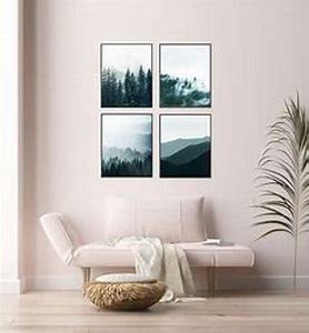 lot 19367 image: HPINUB Green Forest Wall Art 40x60cm