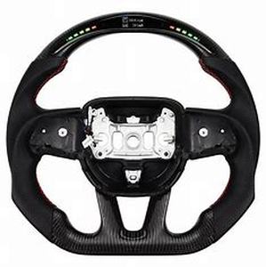 lot 19403 image: VOONKE Real Carbon Fiber Steering Wheel D-shaped Nappa With LED Shift Indicator-Retail-$599.99
