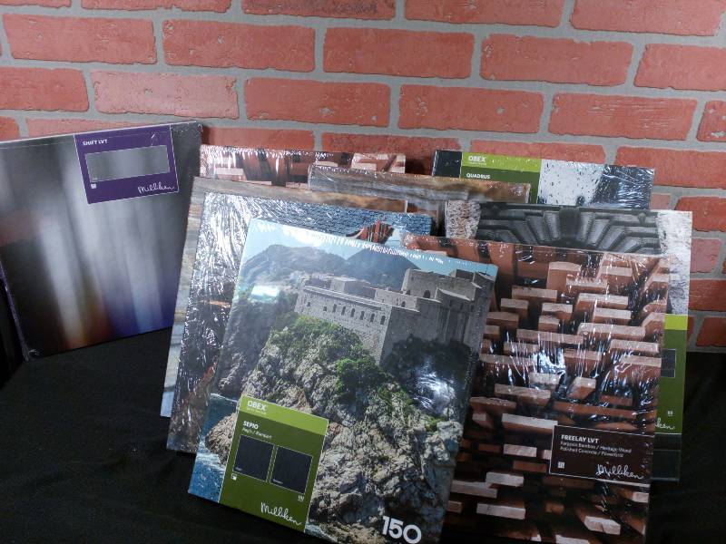 lot 3 image: Milliken Flooring Sample Books, Brochures & Folders on Tile, Wood, and Carpet Samples