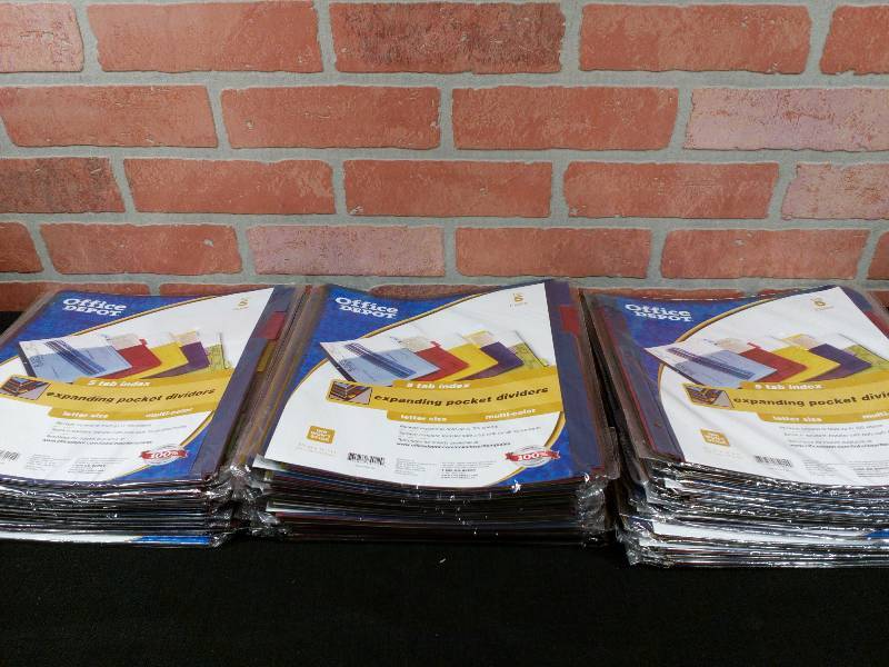lot 107 image: Office Depot Expanding Index Pocket Dividers 5 Tab Assorted 776-784