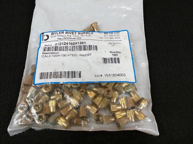 lot 110 image: CAL2-1024-130 Steel Insert Rivets