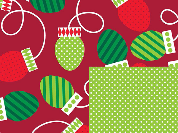 lot 155 image: Shamrock Reversible Wrapping Paper Christmas Bulbs
