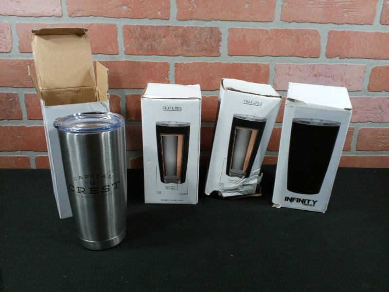 lot 195 image: Infinity Series Hot Cold Double Wall Thermal Tumbler With Copper Vacuum Insulation & Push-On Lid