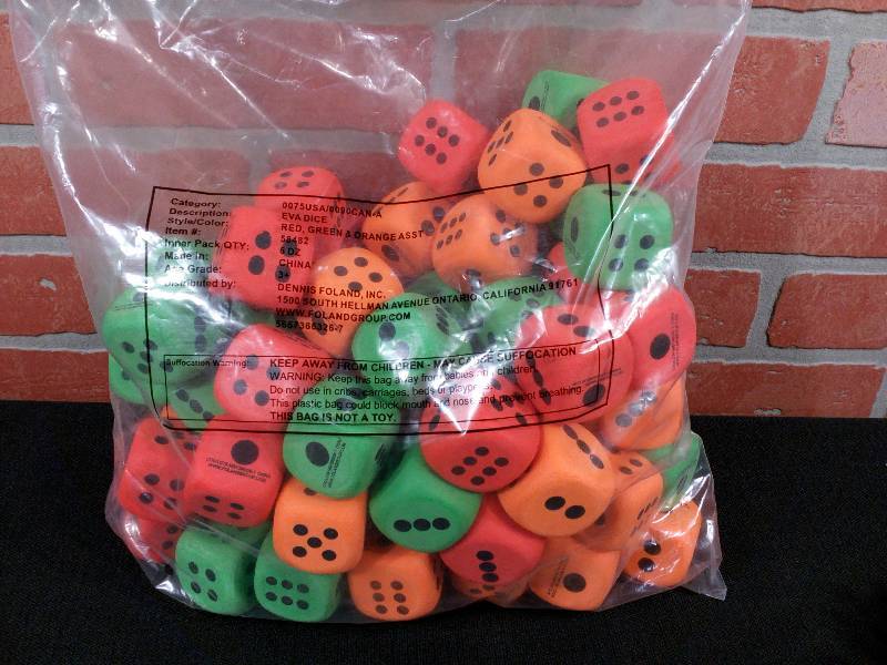 lot 270 image: Eva Foam Cubed Dice 58482