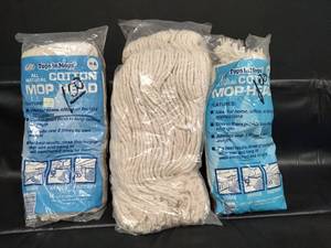 lot 102 image: Tops in Mops #8 All Natural Cotton Mop Head - 3 Pack