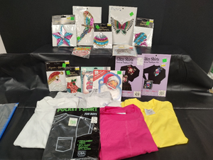 lot 103 image: Vintage Iron-On Applique and T-Shirt Craft Bundle