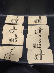 lot 123 image: Vintage Division Flash Cards