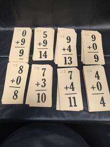 lot 124 image: Vintage Addition Flash cards