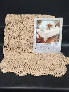 lot 145 image: NIB Keeco Vermont Hand Crochet Lace Tablecloth (napkins not included)