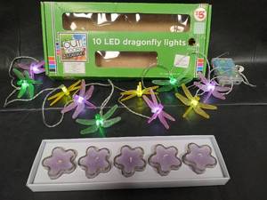 lot 218 image: LED Dragonfly String Lights and Candles