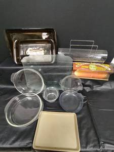 lot 244 image: Vintage Pyrex Bake-A-Round Bread Tube, Pyrex Pieces and more
