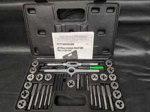 lot 248 image: Pittsburgh 40 Piece Carbon Steel SAE Tap and Die Set