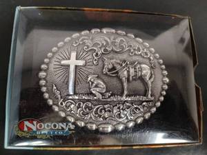 lot 268 image: Nocona Praying Cowboy Cross Buckle