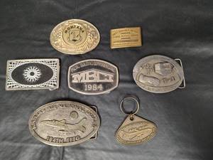 lot 269 image: Vintage Military Belt Buckles and More