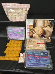 lot 270 image: Soap Making Kit with Glycerin Base, Molds, and Books