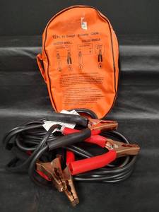 lot 279 image: 12 Ft - 10 Gauge Booster Cable Set with Storage Bag