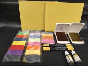 lot 283 image: Scrapbooking Supplies - Cardstock, Ink Pads with Ink, Sticky Stitches and More