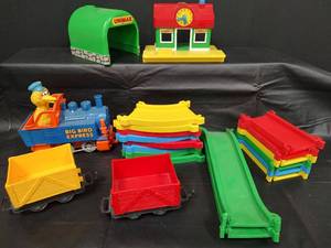lot 296 image: Vintage Sesame Street Big Bird Express Train Set and more