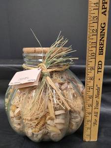 lot 306 image: Decorative Italian Glass Jar with Cork Stopper