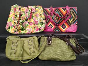 lot 322 image: Womens Handbags - Floral, Aztec Print, and Solid Designs