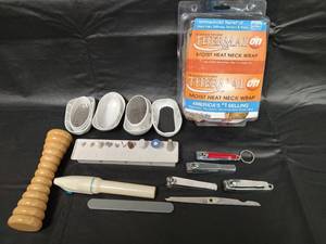 lot 332 image: Personal Care Bundle - NIP Thermal Neck Wrap, NIB Battery Operated Nail File and Care Tools and More