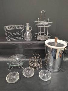 lot 343 image: Chrome Ice Bucket, Coffee Pod Holder and More