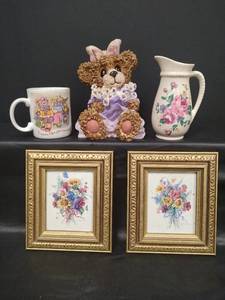 lot 354 image: Decorative Collection - Framed Floral Prints and More