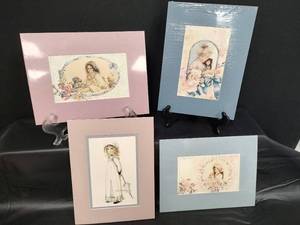 lot 370 image: Jan Hagara Framed Matted Watercolor Art Prints