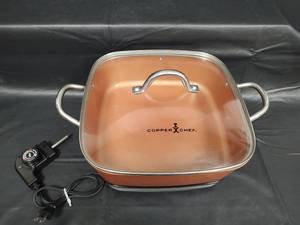 lot 371 image: New NETX Electric Copper Chef Skillet 1200W (Tested)