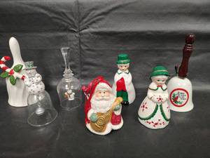 lot 544 image: Christmas Holiday Decorative Bell Collection - Crystal, Porcelain and More