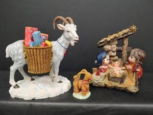 lot 549 image: Pipka Gallery Collection 2000 Jublock Yule Goat Figurine #13712 and More