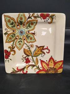 lot 439 image: Pier 1 Imports Carynthum 11 x 11 inch Square Plate Handcrafted Earthenware